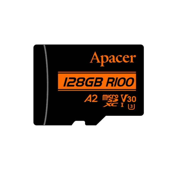 Карта памяти 128GB microSD C10 UHS-I U3 A2 R100/W80MB/s Apacer (AP128GMCSX10U8-R)