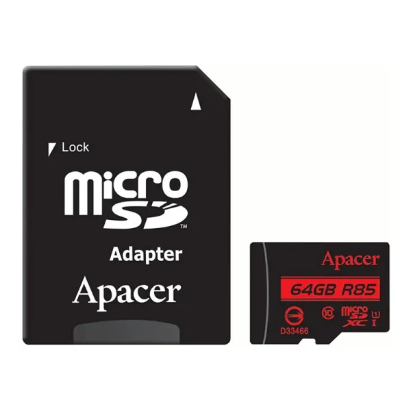 Карта пам'яті Micro SDXC 64 Гб, Клас 10 Apacer (AP64GMCSX10U5-R)