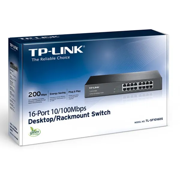 Коммутатор сетевой TL-SF1016DS TP-Link (TL-SF1016DS) - Фото 2