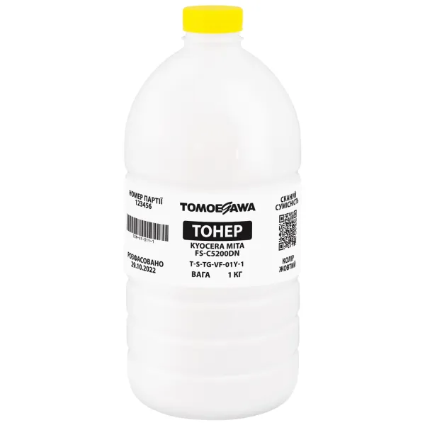 Тонер Kyocera Mita FS-C5200DN флакон, 1 кг, жовтий Tomoegawa (TSM-VF-01Y-1) - Фото 3