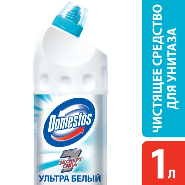 Средство для чистки унитаза 1 л Ультра Белый Domestos (dm.49474) - Фото 1