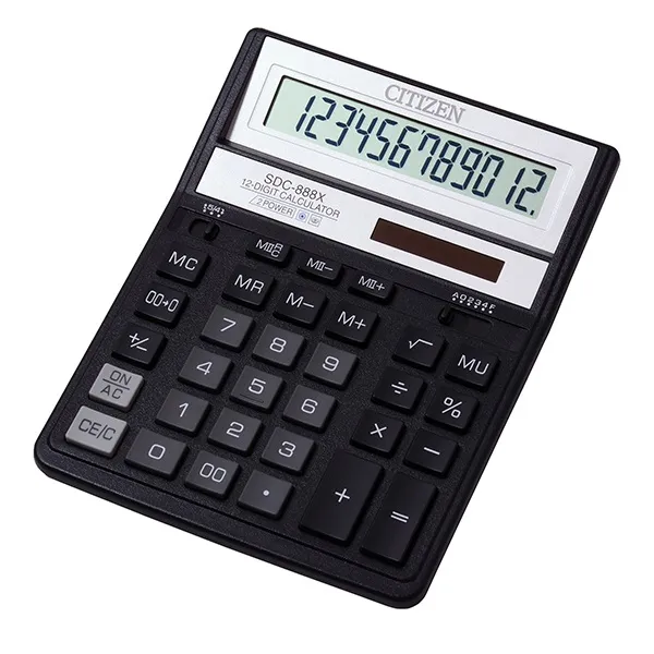 Калькулятор SDC-888 ХBK 12 разрядов, черный Citizen (SDC-888 XBK)