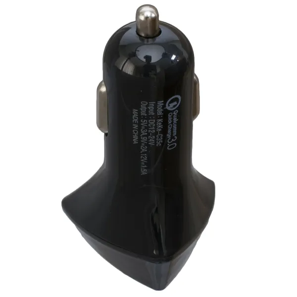 Пристрій зарядний автомобільний Quick charge 3.0 1xUSB 3А, чорний Patron (PN-QC3-CAR-B) - Фото 1