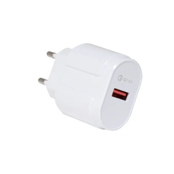 Пристрій зарядний мережевий Quick charge 3.0 1xUSB 2.4 А, білий Patron ( PN-QC3-220V-W) - Фото 1