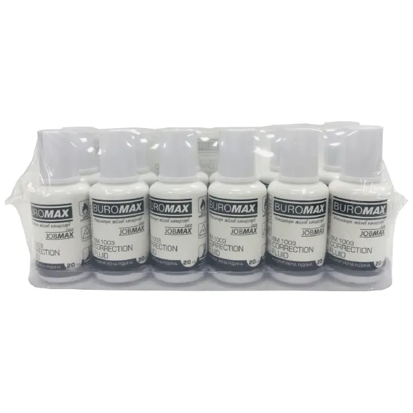 Коригуюча рідина з пензликом 20 мл, спиртова основа Buromax (BM.1003) - Фото 1