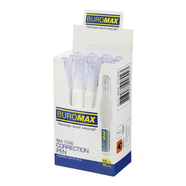 Коректор-ручка 10 мл спиртова основа Buromax (BM.1036) - Фото 1