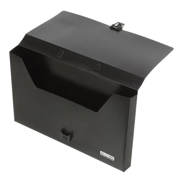Портфель пластиковий A4/35 мм на 1 відділення, чорний Jobmax Buromax (BM.3724-01) - Фото 1