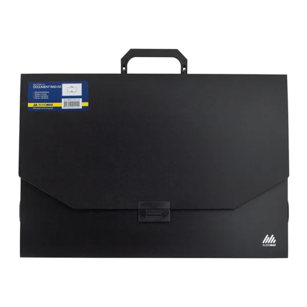 Портфель пластиковий A3/32 мм на 1 відділення, чорний Professional Buromax (BM.3725-01) - Фото 4