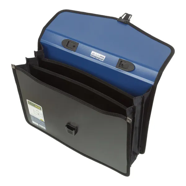 Портфель пластиковий A4/35 мм на 3 відділення, синій Buromax (BM.3734-02) - Фото 1