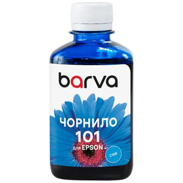 Чорнило сумісне для Epson 101 C спеціальне 180 мл, водорозчинне, блакитне Barva (E101-604) - Фото 39
