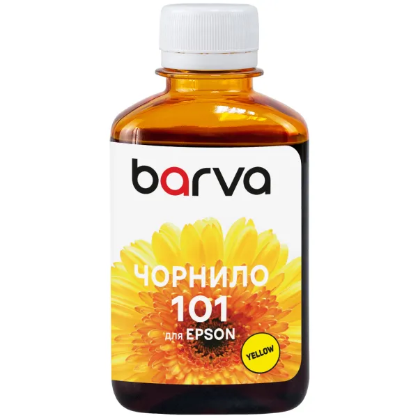 Чорнило сумісне для Epson 101 Y спеціальне 180 мл, водорозчинне, жовте Barva (E101-606) - Фото 41