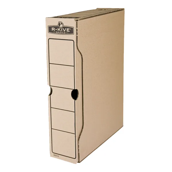 Бокс для архивации документов 80 мм, крафт R-Kive Basics Fellowes (f.91402) - Фото 2