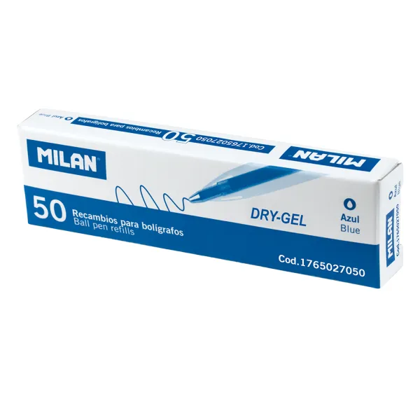 Стержень гелевый 108 мм, 0.7 мм, синий Dry-Gel Milan (ml.1765027050) - Фото 1