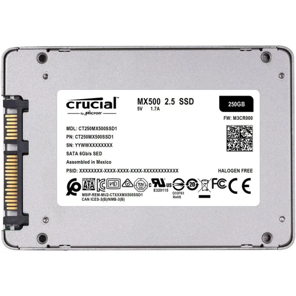 Накопитель SSD 250GB, 2.5", SATA  Crucial (CT250MX500SSD1) - Фото 2