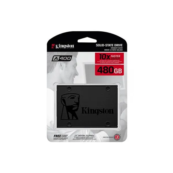 Накопичувач SSD 480GB, 2.5", SATA  Kingston (SA400S37/480G) - Фото 1