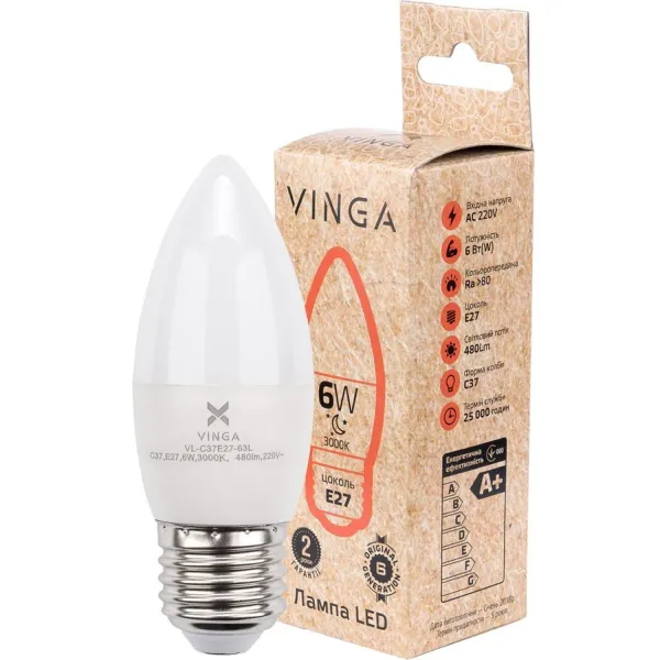 Лампа светодиодная Vinga (VL-C37E27-63L) - Фото 11