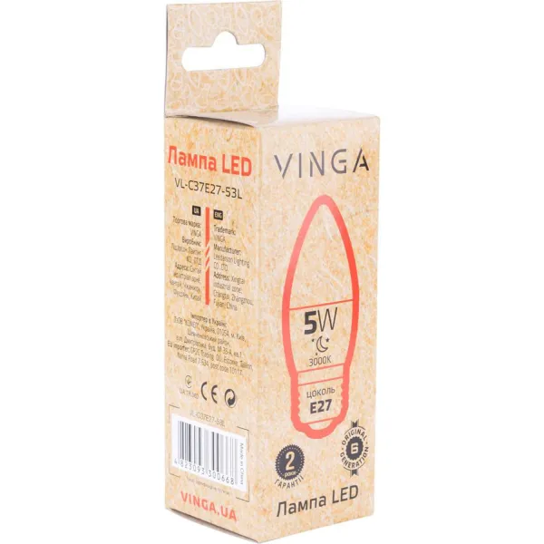 Лампа светодиодная Vinga (VL-C37E27-53L) - Фото 2