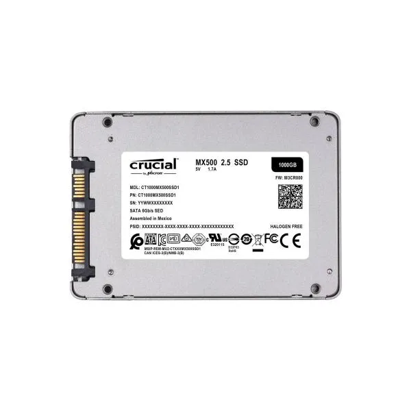 Накопитель SSD 1TB, 2.5", SATA  Micron (CT1000MX500SSD1) - Фото 1