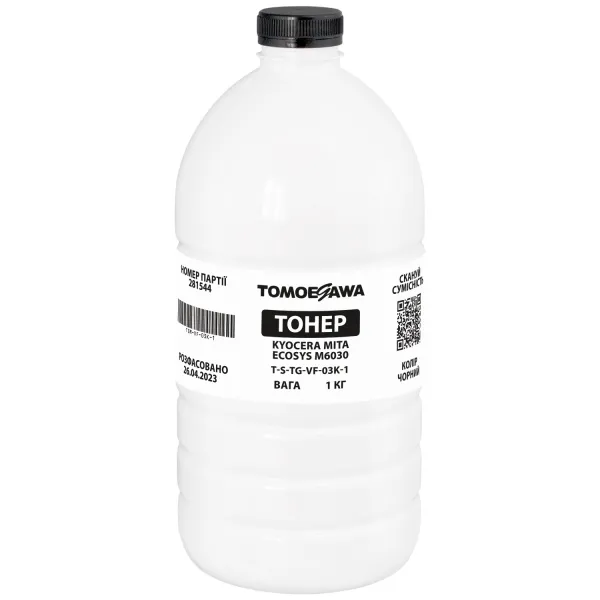 Тонер Kyocera Mita Ecosys M6030 флакон, 1 кг, чорний Tomoegawa (TSM-VF-03K-1) - Фото 5