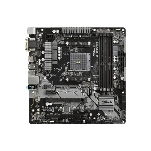 Материнская плата B450M PRO4 ASROCK (B450M PRO4) - Фото 2