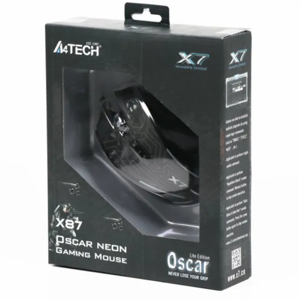 Мышь игровая, X87, Oscar Neon, USB, черная A4tech (X87 (Black)) - Фото 4