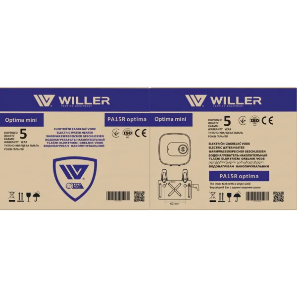 Бойлер над мойкой Willer New Optima Mini PA15R 15 л - Фото 4