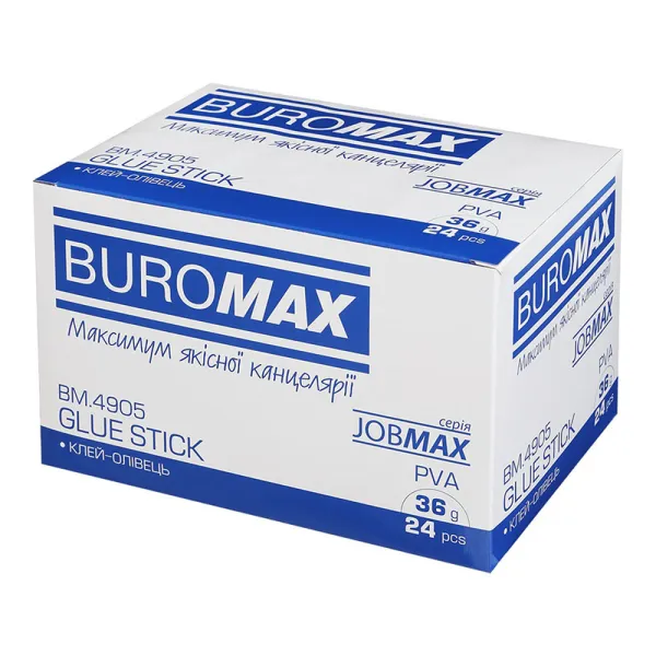 Клей-олівець PVA основа, 36 г Buromax (BM.4905) - Фото 1