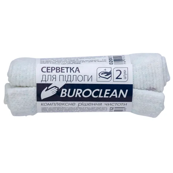 Тряпки для пола хлопок, 50 х 50 см, 2 шт, белые BuroClean (10200152) - Фото 9