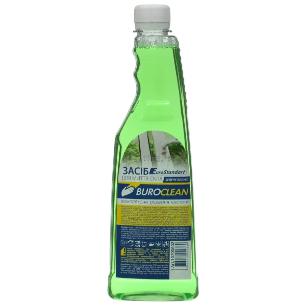 Засіб для миття вікон та скла, Зелене Яблуко, 500 мл, запаска BuroClean (10700602) - Фото 4