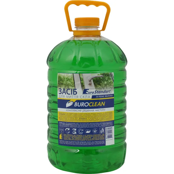 Засіб для миття вікон та скла, Зелене Яблуко, 5 л BuroClean (10700604) - Фото 6