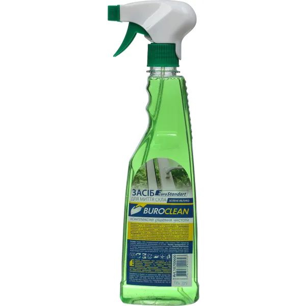 Засіб для миття вікон та скла, Зелене Яблуко, 500 мл BuroClean (10700600) - Фото 8
