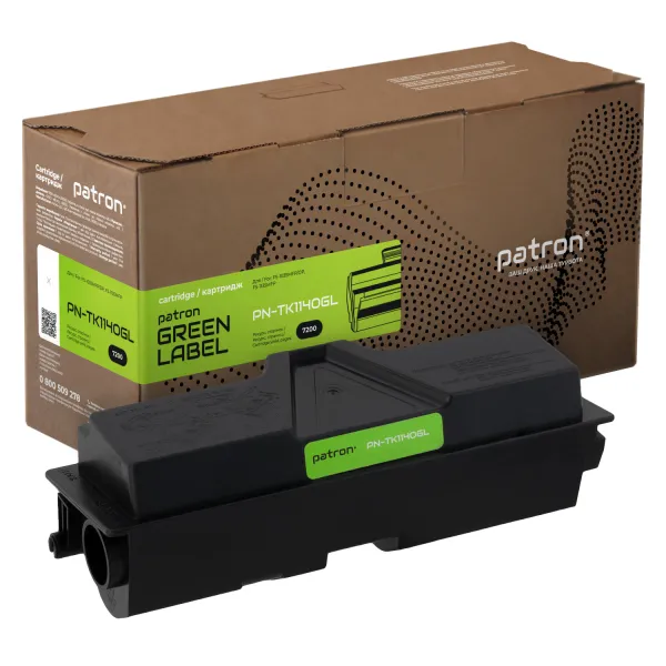 Тонер-картридж совместимый Kyocera Mita TK-1140 Green Label Patron (PN-TK1140GL) - Фото 2