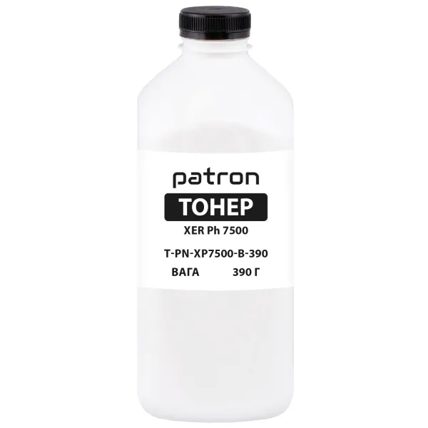 Тонер XER Ph 7500 флакон, 390 г, черный Patron (PN-XP7500-B-390) - Фото 1