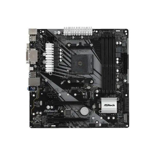 Материнська плата B450M PRO4-FAMD ASROCK (B450M PRO4-F) - Фото 4