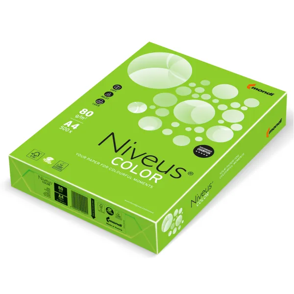 Папір офісний А4, 80 г/м2, 500 арк, зелений Niveus Color (9003974460468) - Фото 12