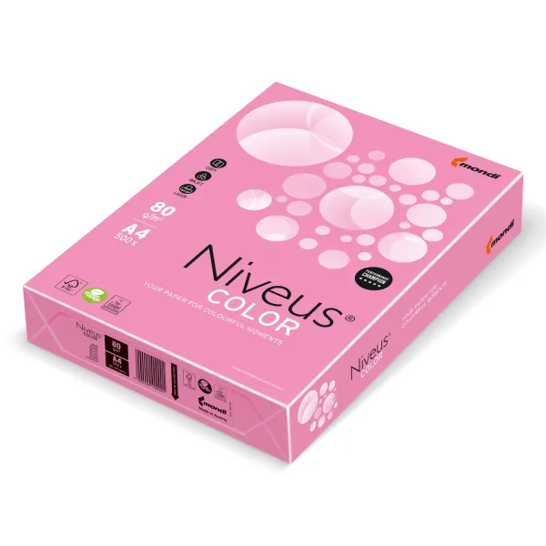 Бумага офисная А4, 80 г/м2, 500 л, розовая Niveus Color (9003974460451) - Фото 10