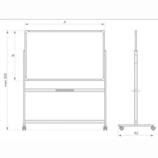 Доска двусторонняя, керамическая, мобильная, 120х180 см 2x3 (TDS1218P3) - Фото 3