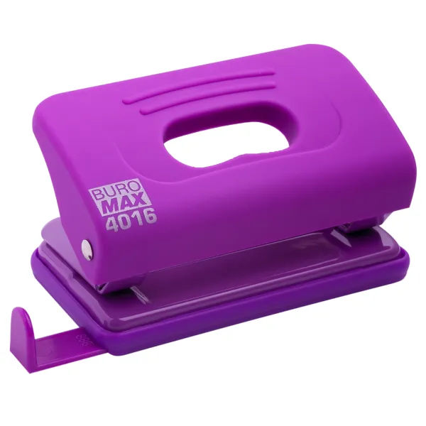 Діркопробивач пластиковий, 10 аркушів, фіолетовий Rubber Touch Buromax (BM.4016-07) - Фото 3