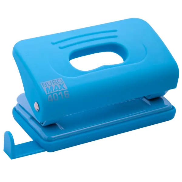 Діркопробивач пластиковий, 10 аркушів, блакитний Rubber Touch Buromax (BM.4016-14) - Фото 5