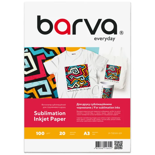 Бумага для сублимационной печати 100 г/м2, A3, 20 л Everyday Barva (IP-TSE100-329) - Фото 10