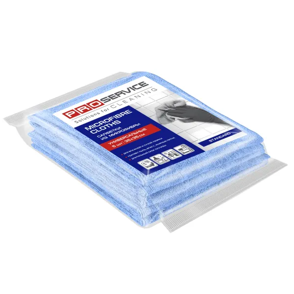 Салфетки из микрофибры, универсальные, 5 шт, синие Standard PRO service (18301700_4820048483704) - Фото 1