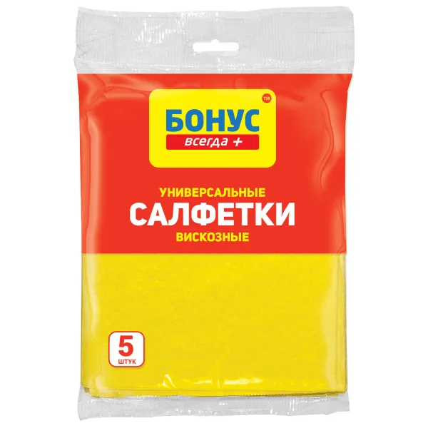 Cалфетки універсальні, віскозні, 5 шт Бонус (18200610_4823071621242)