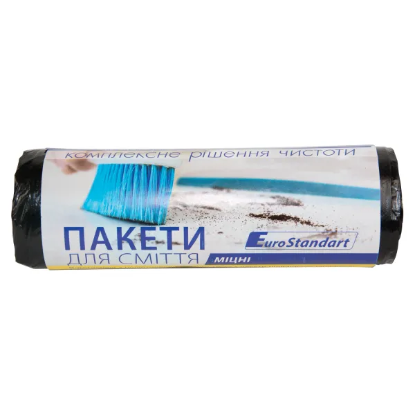 Пакети для сміття 120 л, міцні, 10 шт, чорні EuroStandart BuroClean (4823078922892) - Фото 10