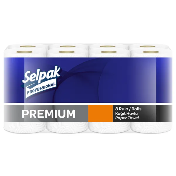 Полотенца бумажные, кухонные, трехслойные, 8 рулонов Professional Premium Selpak (sp.18218)