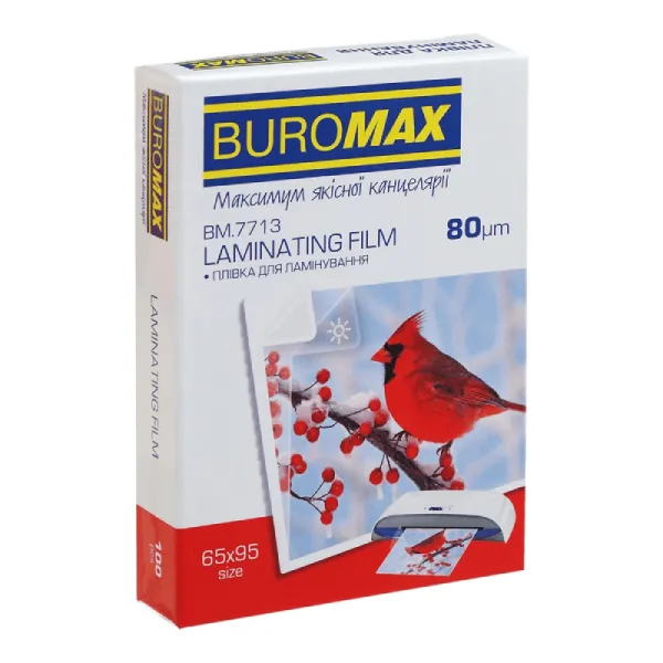 Плівка для ламінування 65x95 мм, 80 мкм, 100 шт, глянцева Buromax (BM.7713) - Фото 11