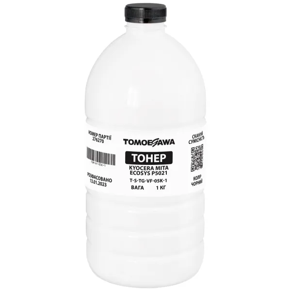 Тонер Kyocera Mita Ecosys P5021 флакон, 1 кг, черный Tomoegawa (TSM-VF-05K-1) - Фото 1