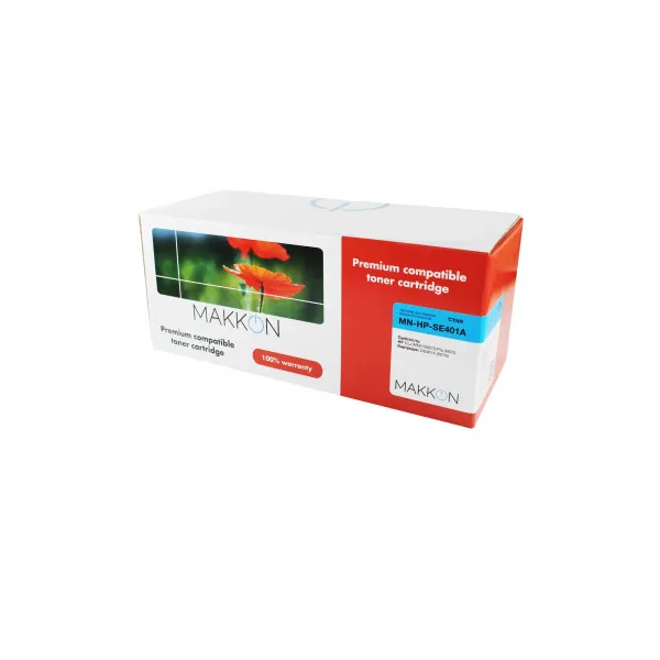 Картридж сумісний HP LJ CE401A блакитний Makkon (SE401A) - Фото 1