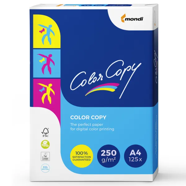 Бумага офисная А4, 250 г/м2, 125 л, класс A+, Color Copy Mondi (A4.250.CC)