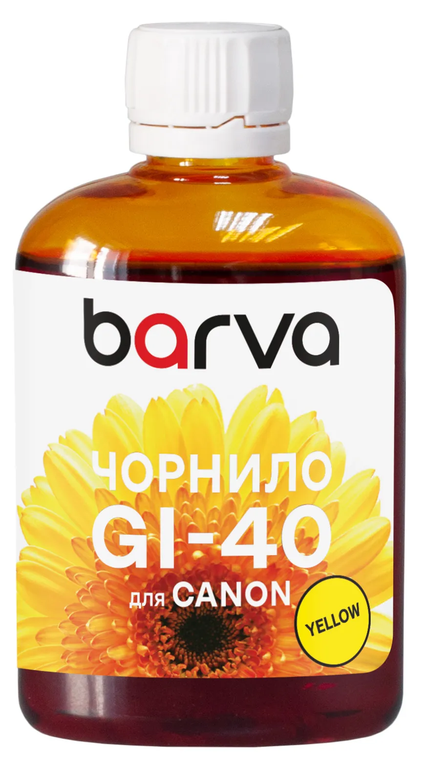 Чорнило сумісне для Canon GI-40 Y спеціальне 100 мл, водорозчинне, жовте Barva (CGI40-746) - Фото 1