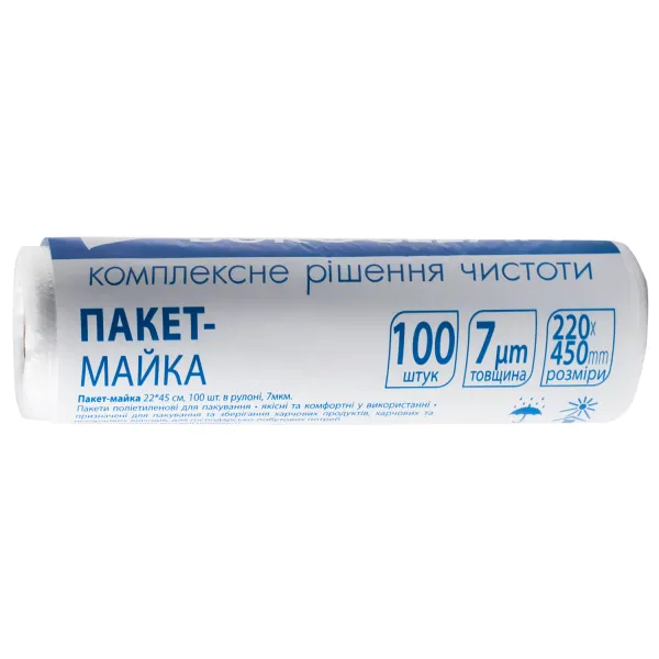 Пакет-майка в рулоне, 22 х 45 см, 7 мкм, 100 шт BuroClean (10200510) - Фото 6